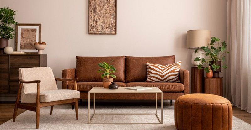 Cozy Yet Minimalist Warm Living Room